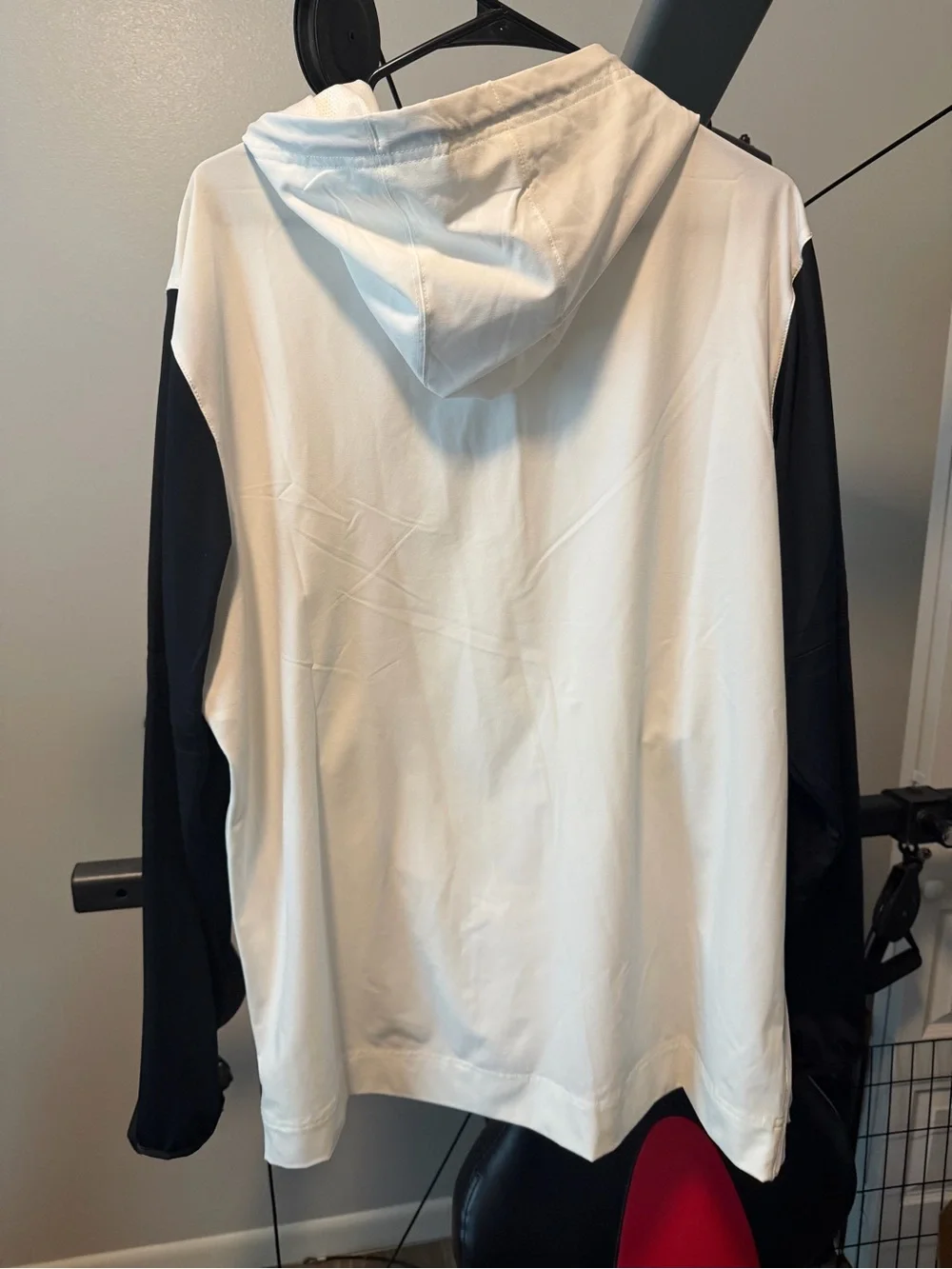 Nike White and Black Hooded Performance Pullover Jacket FJ9536-100
